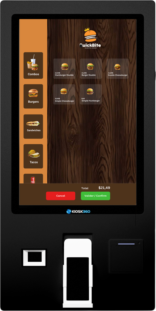 Kiosk360 Restaurant - Self-ordering Kiosk (Black)
